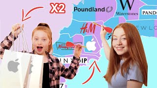 THROWING a DART at a MAP and Buying *US/EACH OTHER whatever it lands on Challenge | Ruby and Raylee