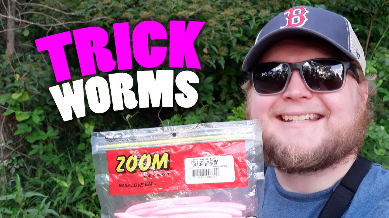 Zoom Pink Trick Worms (Bass Fishing) 