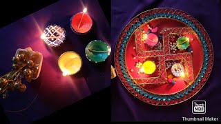 how to reuse dry fruits tray for diwali decoration and diya ? decoration ideas। 2022 दिय केसे सजाए