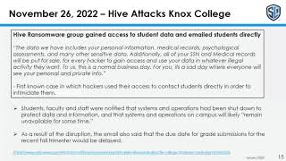Lessons Learned from 2022 Cyber Attacks - Knox College