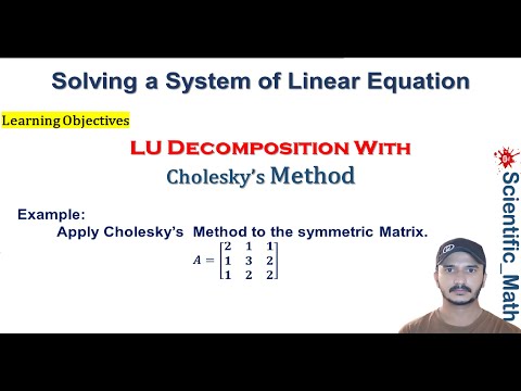 Choleskys Decomposition Example 3x3 Matrix | LU Decomposition Using/With Choleskys Method