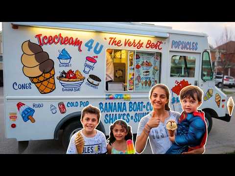 Heidi and Zidane Buy Ice Cream from the Ice Cream Truck 🍦 Fun Kids Adventure