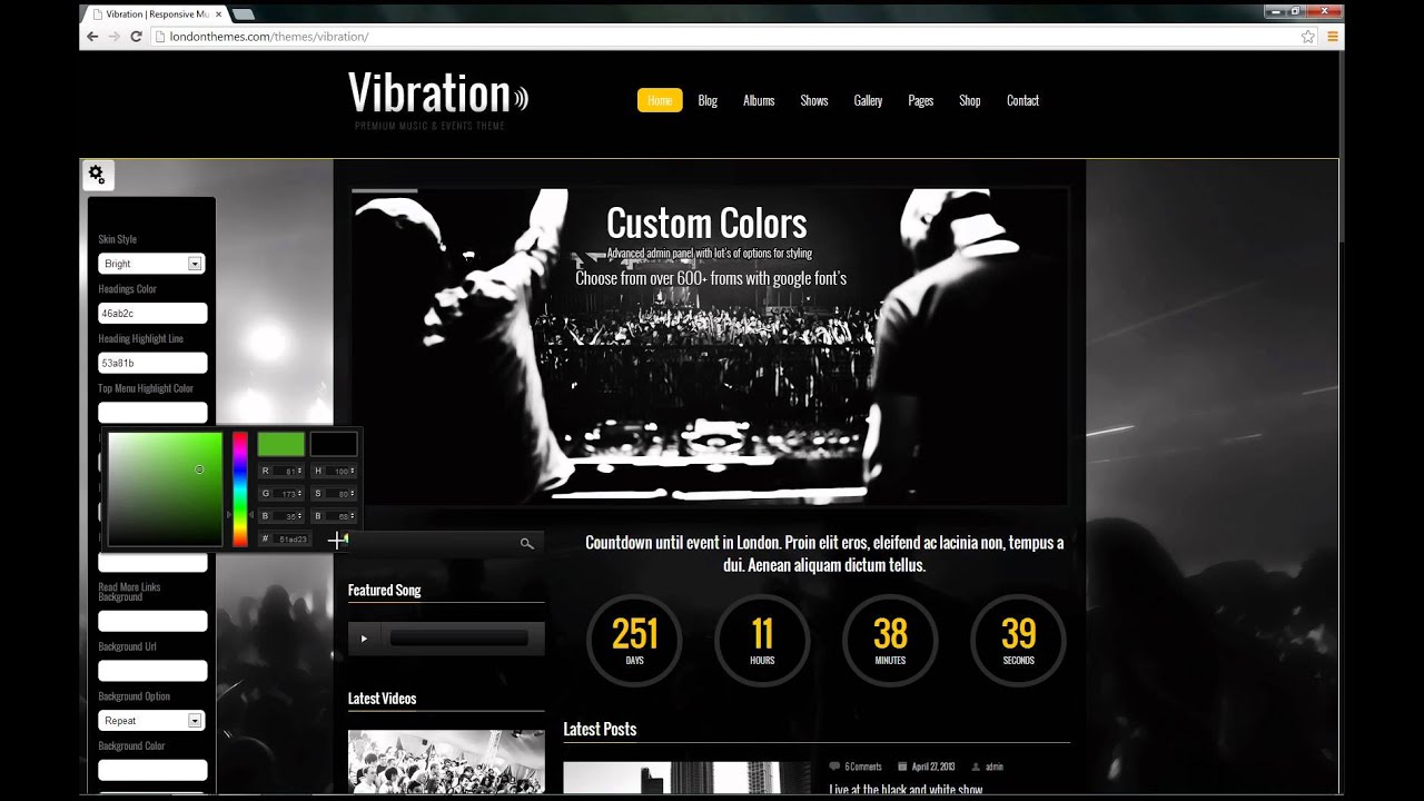 Highly Customizable - Vibration offers a very simple way to change your websites style