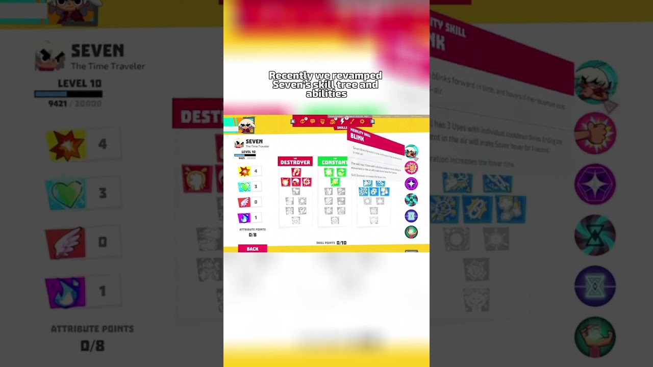 Developing the skills screen | Relic Hunters Legend