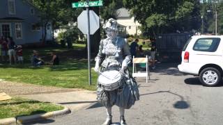 Lazy Daze Cary NC - Tin Drummer Lady part 2 - Corner of Park and S. Academy St. Aug 24, 2013