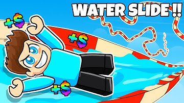 I BUILT THE BIGGEST WATER SLIDE IN ROBLOX !!