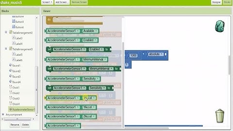 app inventor ..... accelerometersensor ... sound