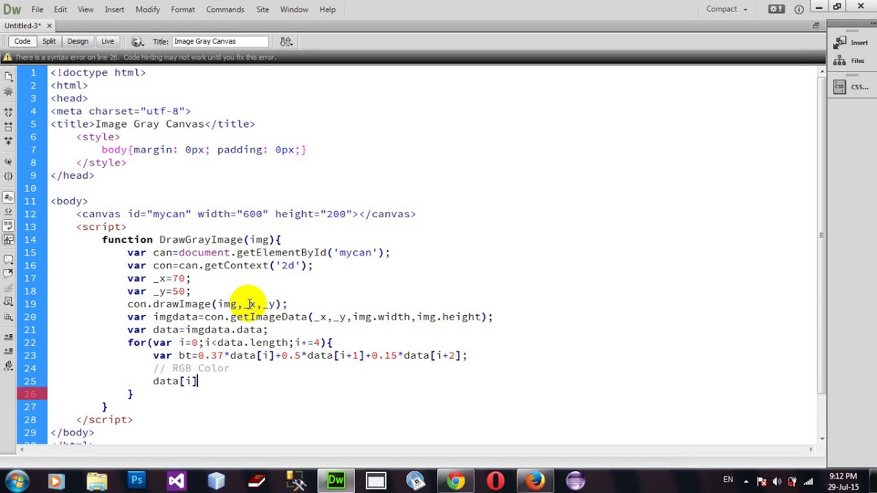 How to Use Canvas Image Color Gray in HTML5 JavaScript - YouTube