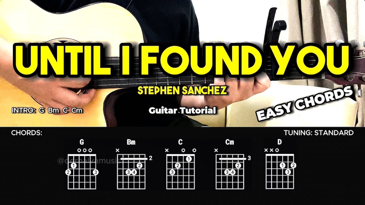 Until I Found You - Stephen Sanchez | Easy Guitar Tutorial For Beginners (CHORDS & LYRICS)