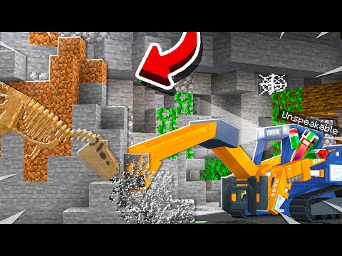 digging-for-a-t-rex-in-minecraft!