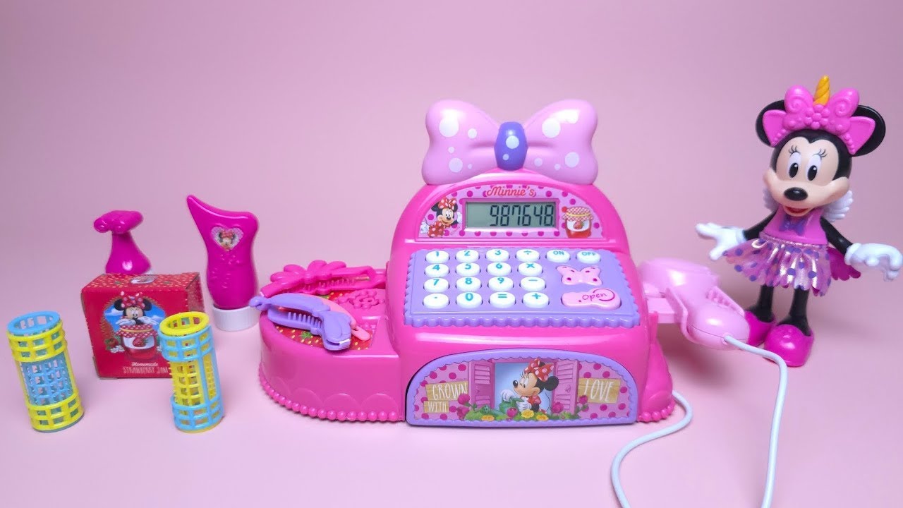 Disney Minnie Mouse Supermarket Cash Register Set Satisfying with Unboxing Toys Collection ASMR 