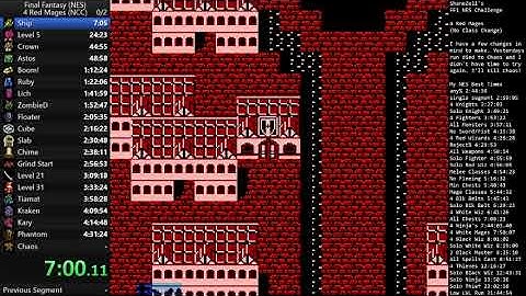 FF1 NES 4 Red Mages (No Class Change) 4:41:43