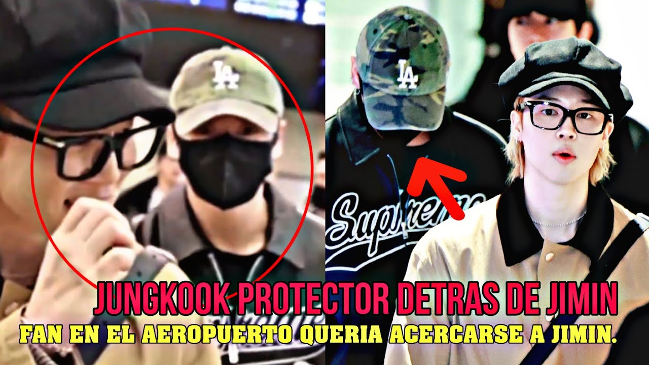 Чонгук - Чимин был в опасности в аэропорту 😨! Чонгук не отходит от Чимина ни на шаг в толпе