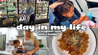 day in my life as a pregnant mom with a toddler | early grocery shop, quick dinner idea, & more!