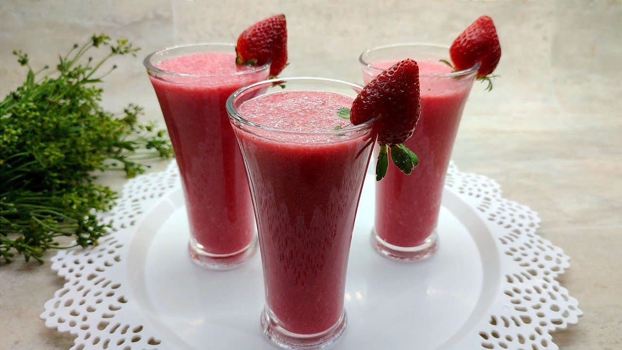 عصير فراولة بمكون هيخليكى تعتمدية فى رمضان وطول الصيف كمان#أكلنا_بالمصري