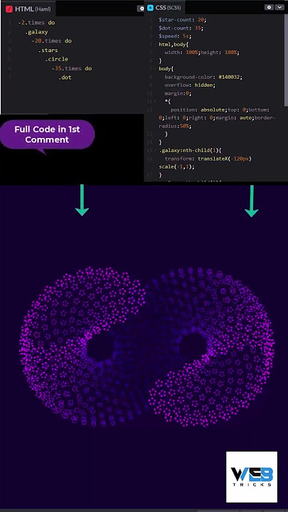 Infinite Galaxy- svg animation - HTML, SCSS #htmltutorial #learnprogramming #funprojects  #webtricks