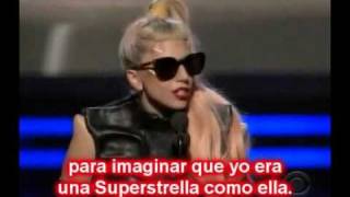 Lady GaGa talks about &quot;Superstar Whitney Houston&quot; at Grammys 2011