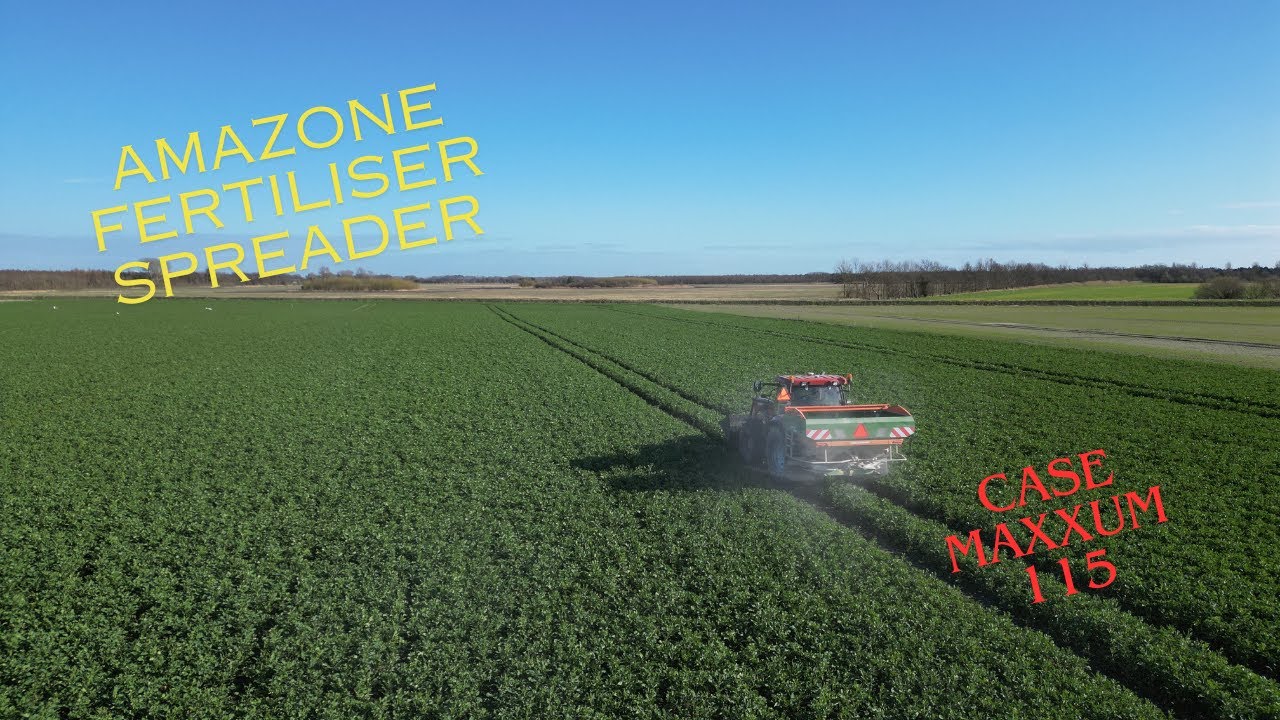 Case Maxxum 115 with Amazone fertiliser spreader