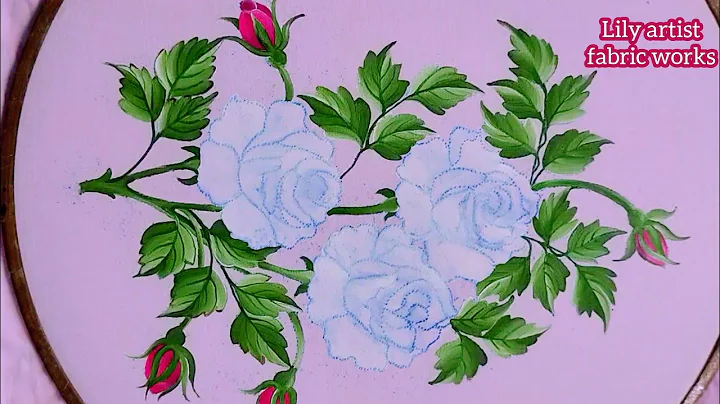 Beautiful Red Rose 🌹 Design Painting on Pink Cloth | @LilyartistFabricworks