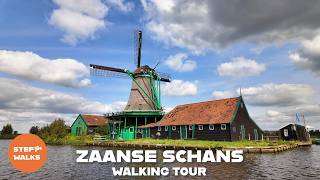 Windmill Village near Amsterdam - Zaanse Schans Walking Tour 4K