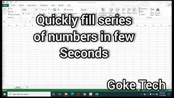 EXCEL Tips 01 | How To Quickly  Fill series of numbers in few seconds-Fill command