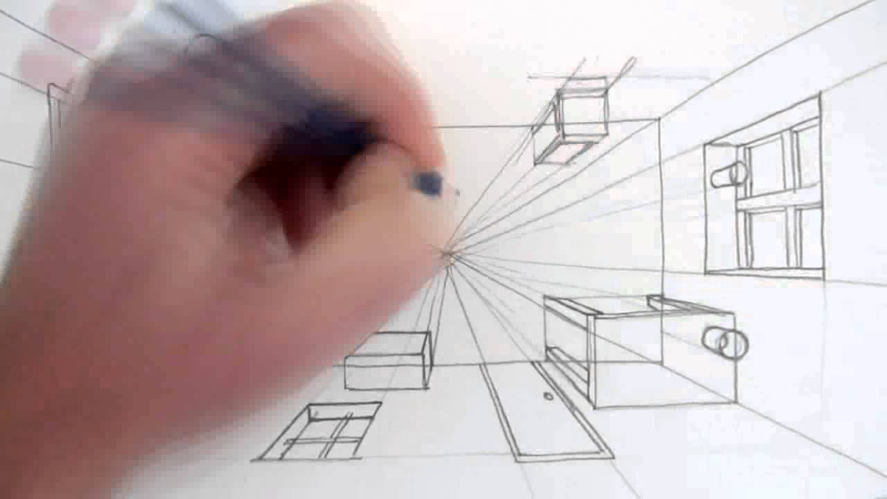 How To Draw A Room In One Point Perspective A Bird S Eye