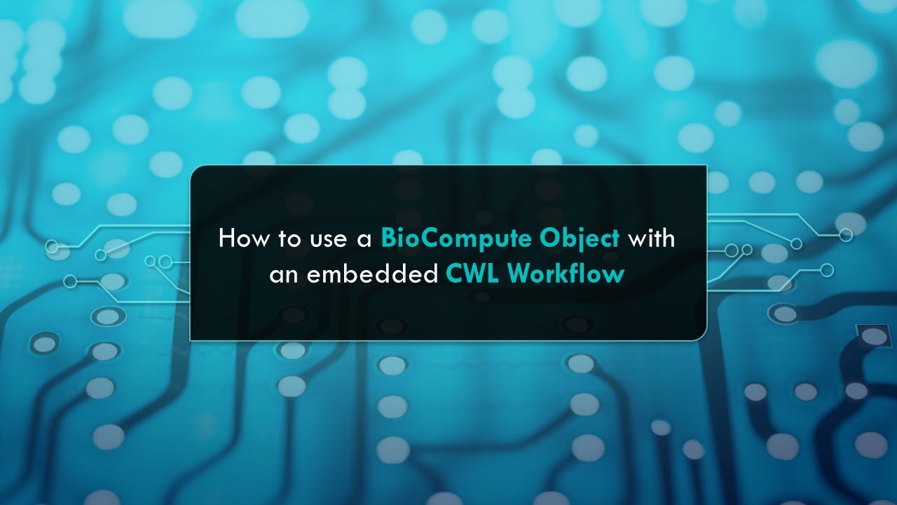 How to use a BioCompute Object with an embedded Common Workflow ...