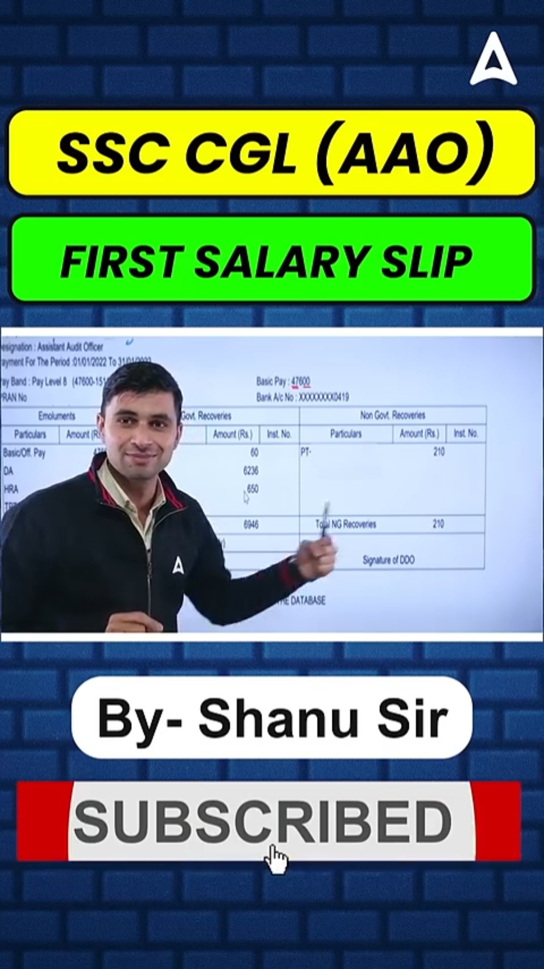 SSC CGL (AAO) Salary Slip #shorts #ssccgl2025 #salaryslip