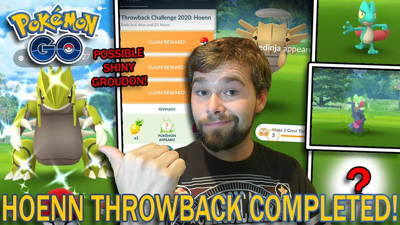 HOENN THROWBACK CHALLENGE 2020 COMPLETED! 3 SHINY POKEMON! (Pokemon GO)