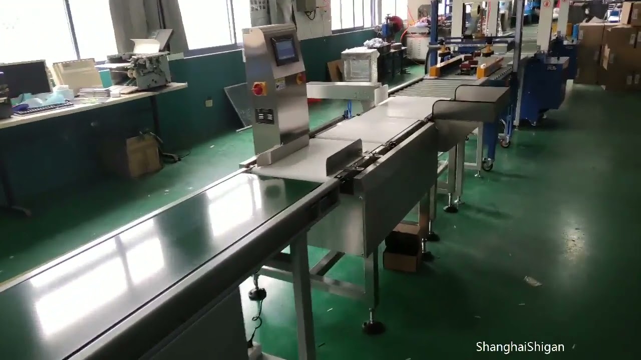 A set of assembly line checkweigher