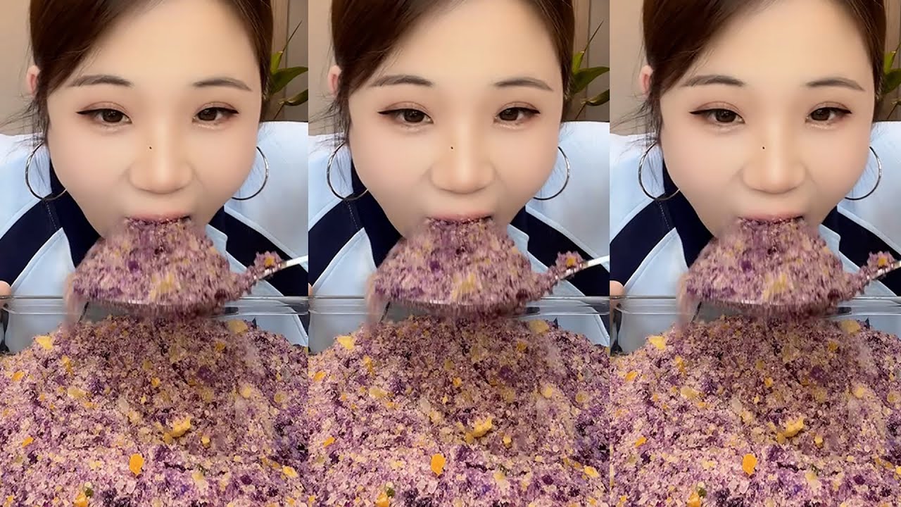 YY / ASMR ICE EATING WITH MATCHA + MILK POWDER + PASSION FRUIT 