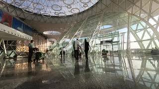 Time-Lapse People Walking Inside The  international Airport of MARRAKECH