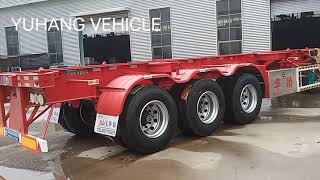 3 Axle Skeletal Semi Trailer | 20/40Ft Container Chassis Trailer For Sale