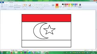 كيفية رسم العلم الليبي بواسطة برنامج paint