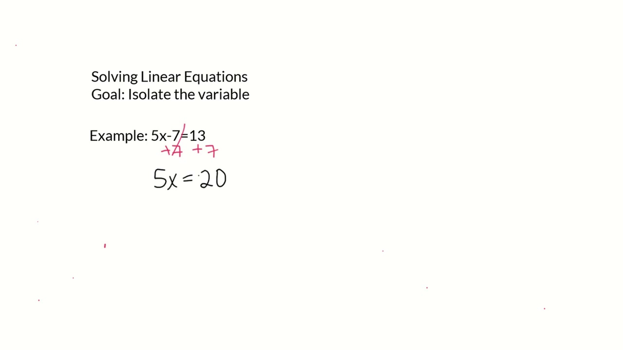 Solve Linear Equations Example 1 - YouTube