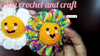 Crochet Amigurumi Flower Keychain No sewing only Crochet.