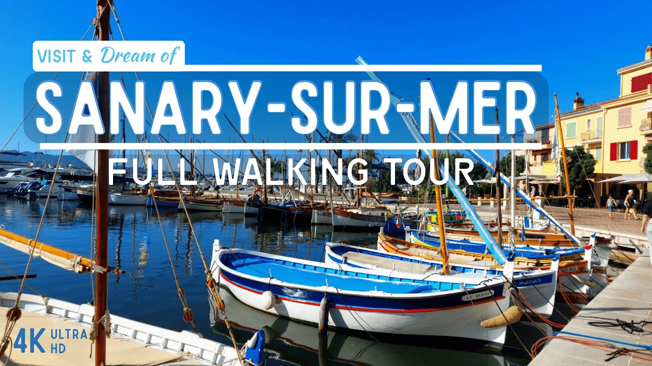 💙SANARY-SUR-MER walking tour 🌊 – PROVENCE (France) – Relaxing morning walk in the city centre 😍