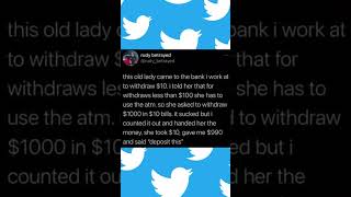 Old Lady Bank Trick, Twitter Post #twitter #tweet #memes