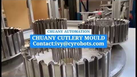 #plastic fork/spoon/knife mould with automatic packaging system/cutlery injection molding machine