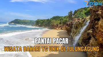 Pantai Pacar, Pantai Indah di Tulungagung yang Berpadu dengan Air Terjun Eksotis