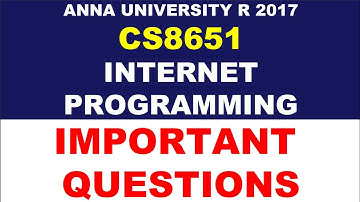 CS8651 Internet programming important questions | Manojkumar C