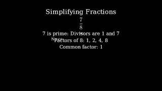 How to Simplify the Fraction 7/8