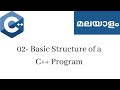 02. Basic Structure of a C++ Program | Learn C++ in Malayalam
