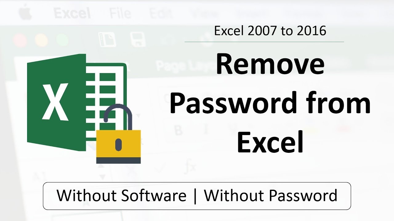 encrypt with password excel remove