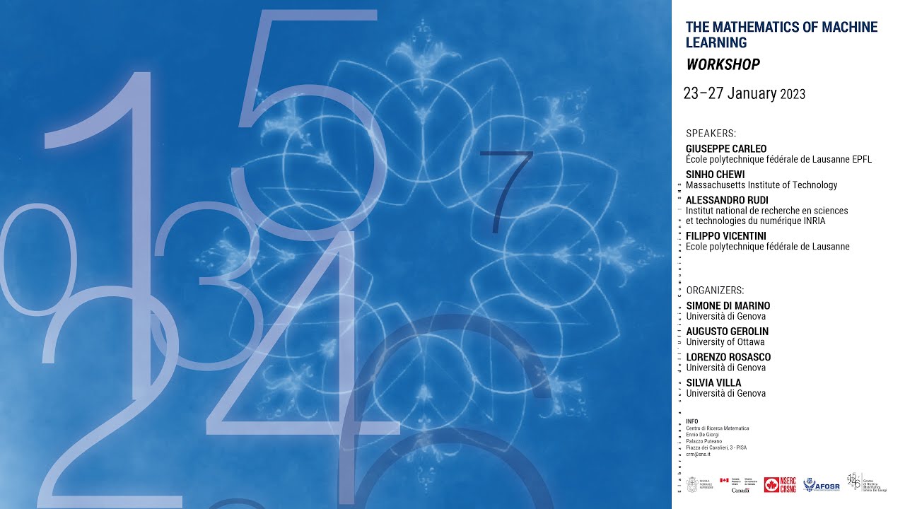 Workshop - The Mathematics of Machine Learning - 23 gennaio 2023 - YouTube