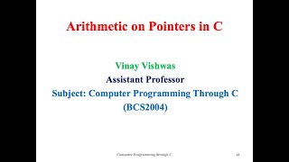 Pointer Arithmetic in C