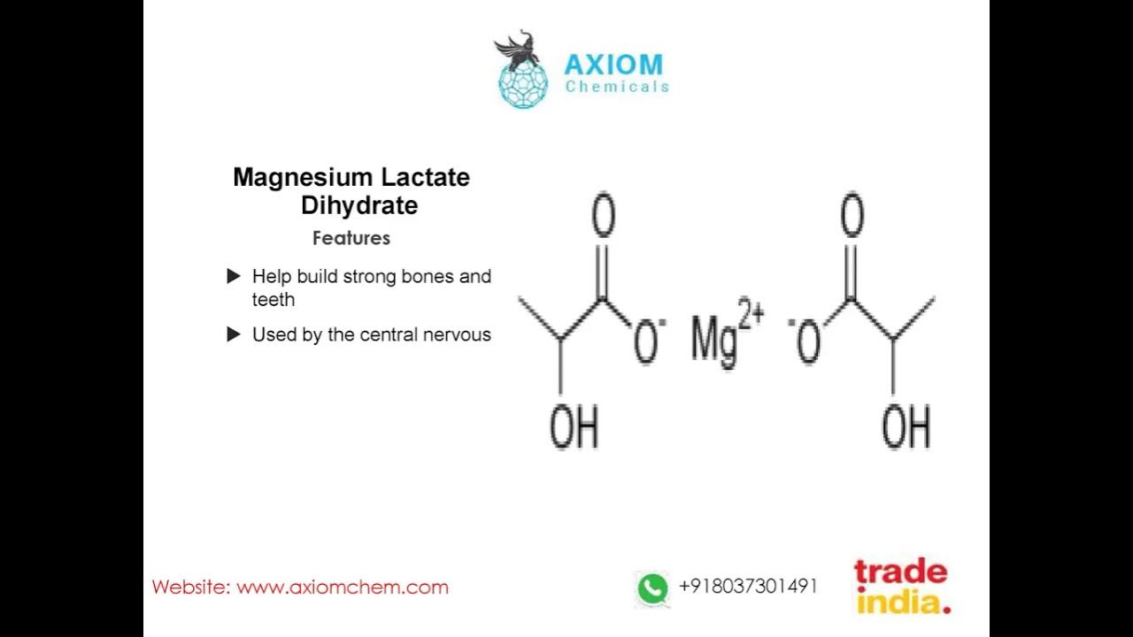 Magnesium Lactate Dihydrate AXIOM CHEMICALS PVT. LTD. YouTube
