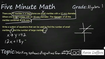 Algebra 1 Writing Systems of Equations from Verbal Descriptions