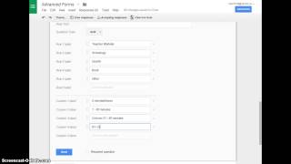 Advanced Options in Google Forms