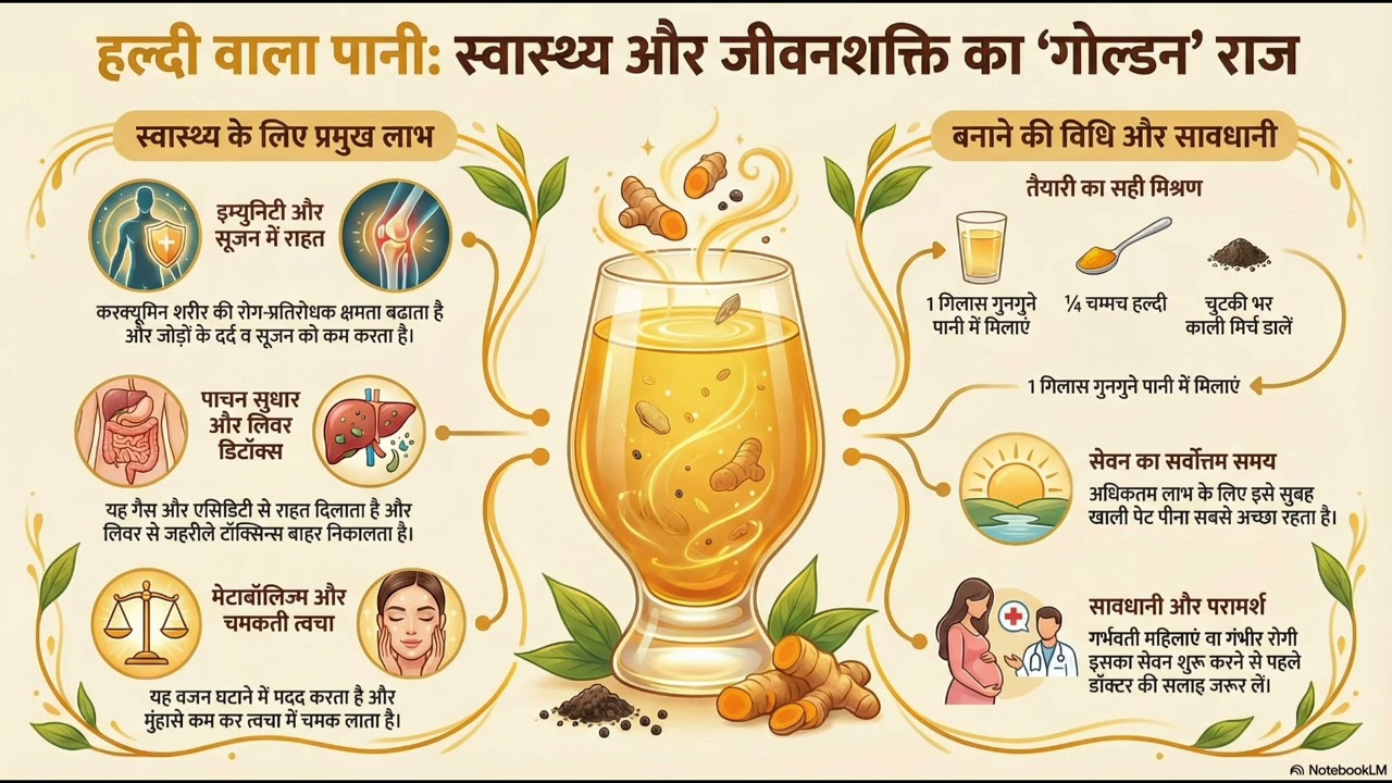 💯🦚हल्दी पानी: आयुर्वेद का अमृत”🍯